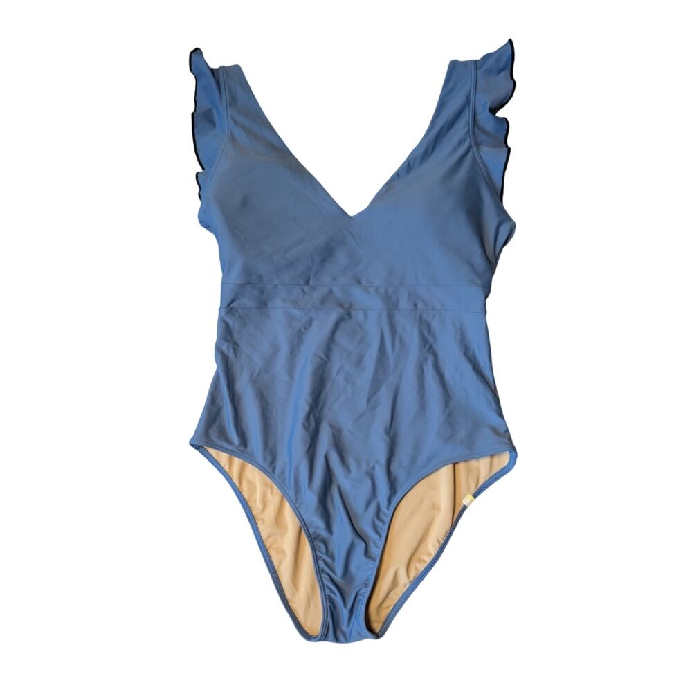 Summersalt Women's The Ruffle Backflip One Piece Swimsuit Slate Blue Size 10